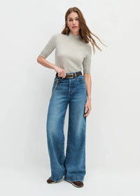 Favorite Daughter Masha Super High Rise Wide Leg-Dillion-Hand In Pocket