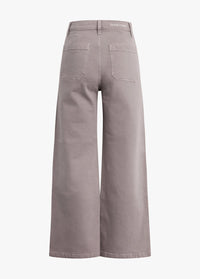 Favorite Daughter Mischa Wideleg Pant- Taupe-Hand In Pocket