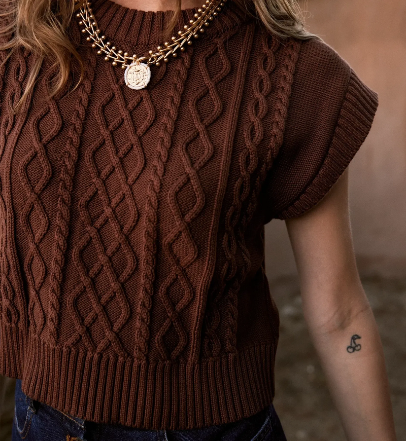 Cleobella Gigi Sweater Vest- Cocoa