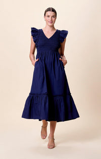 Cleobella Gladys Ankle Dress- Peacoat-Hand In Pocket