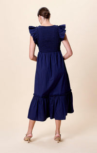 Cleobella Gladys Ankle Dress- Peacoat-Hand In Pocket