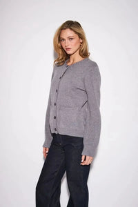 John & Jenn Iris Cardigan - Grey Owl-Hand In Pocket