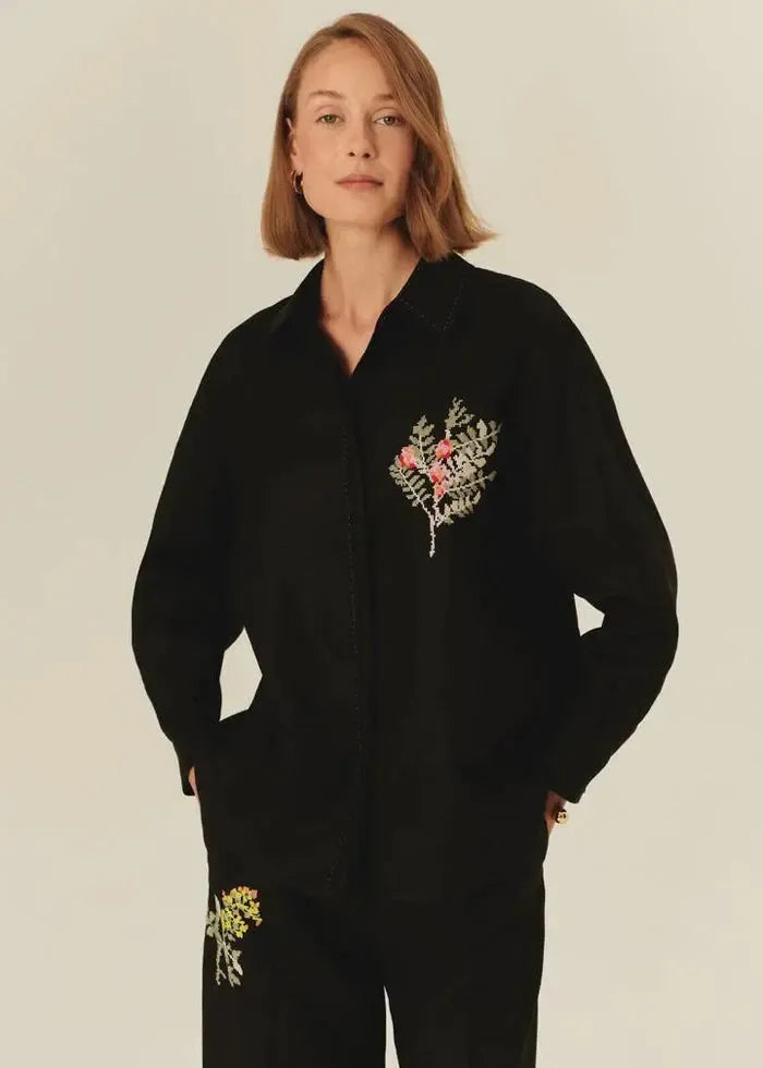 Exquise Avianna Shirt- Black-Hand In Pocket