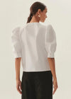 Exquise Maggie Blouse- White-Hand In Pocket
