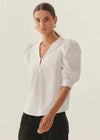 Exquise Maggie Blouse- White-Hand In Pocket