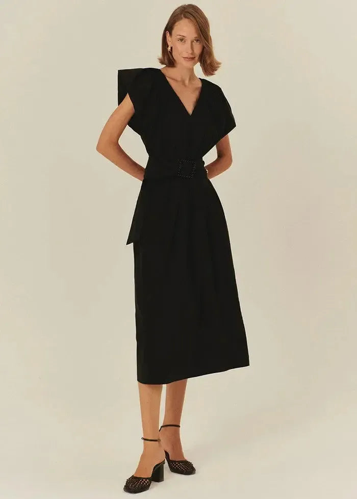 Exquise Sabrina Dress- Black-Hand In Pocket