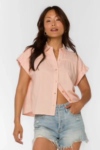 Velvet Heart Xander Blouse - Pink Sand-Hand In Pocket