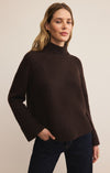Z Suppply Emerge Funnel Neck Sweater- Chocolate Cherry-Hand In Pocket