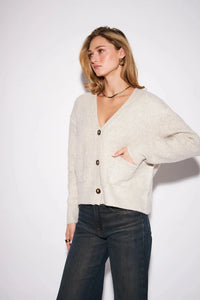 John & Jenn Braxton Cardigan - Oat-Hand In Pocket
