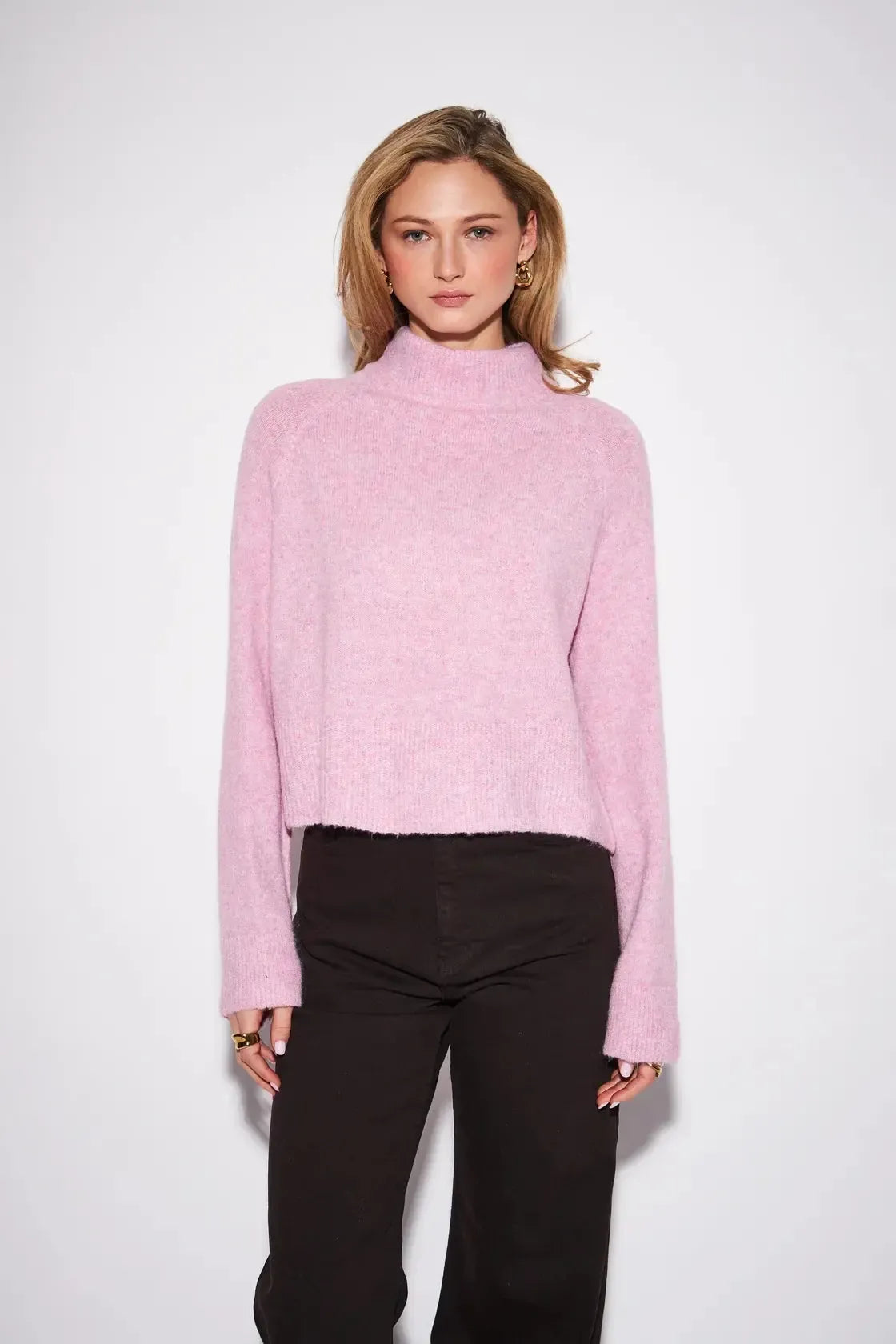John & Jenn Oliver Turtleneck Sweater - Petal-Hand In Pocket