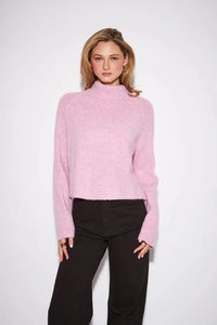 John & Jenn Oliver Turtleneck Sweater - Petal-Hand In Pocket