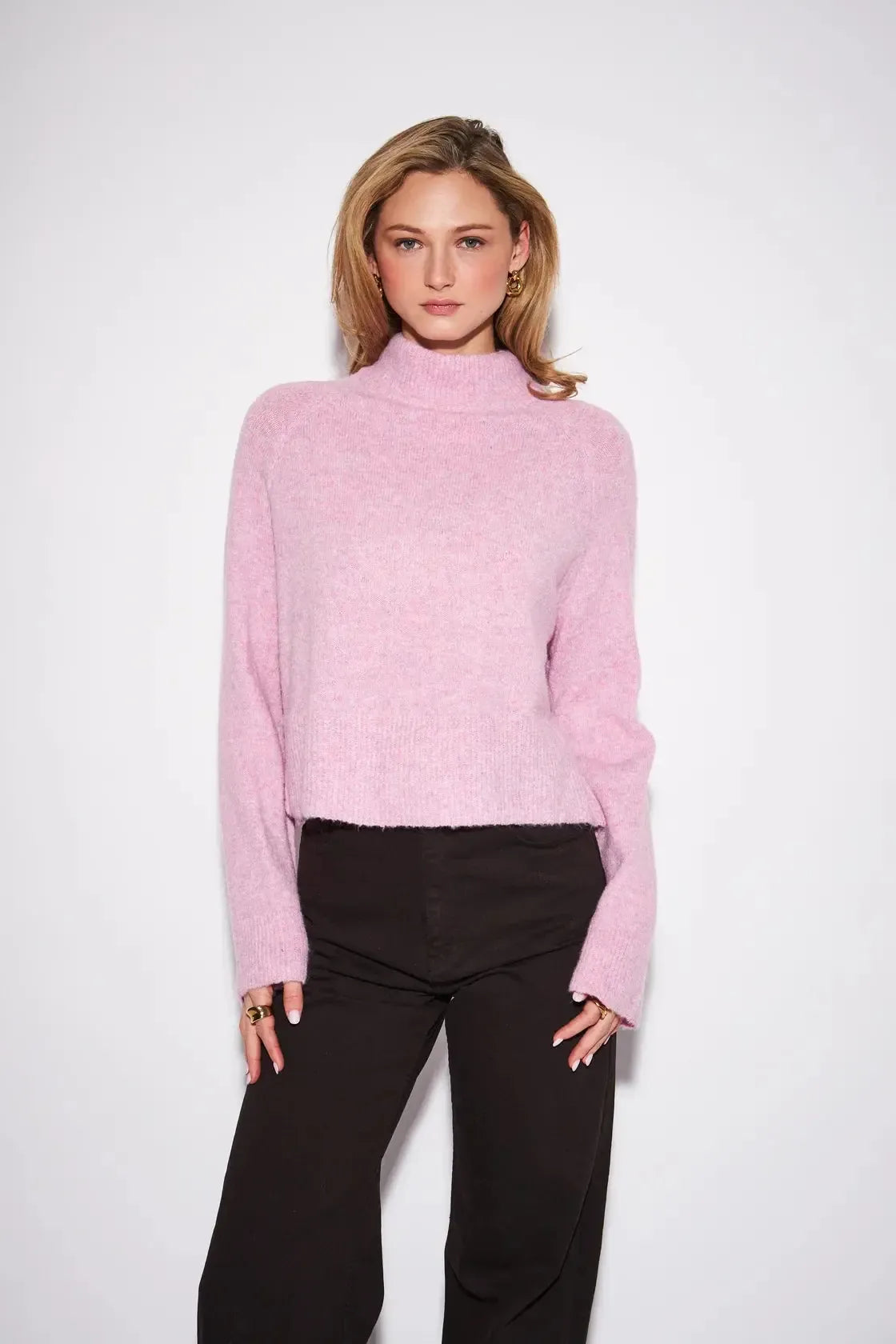 John & Jenn Oliver Turtleneck Sweater - Petal-Hand In Pocket