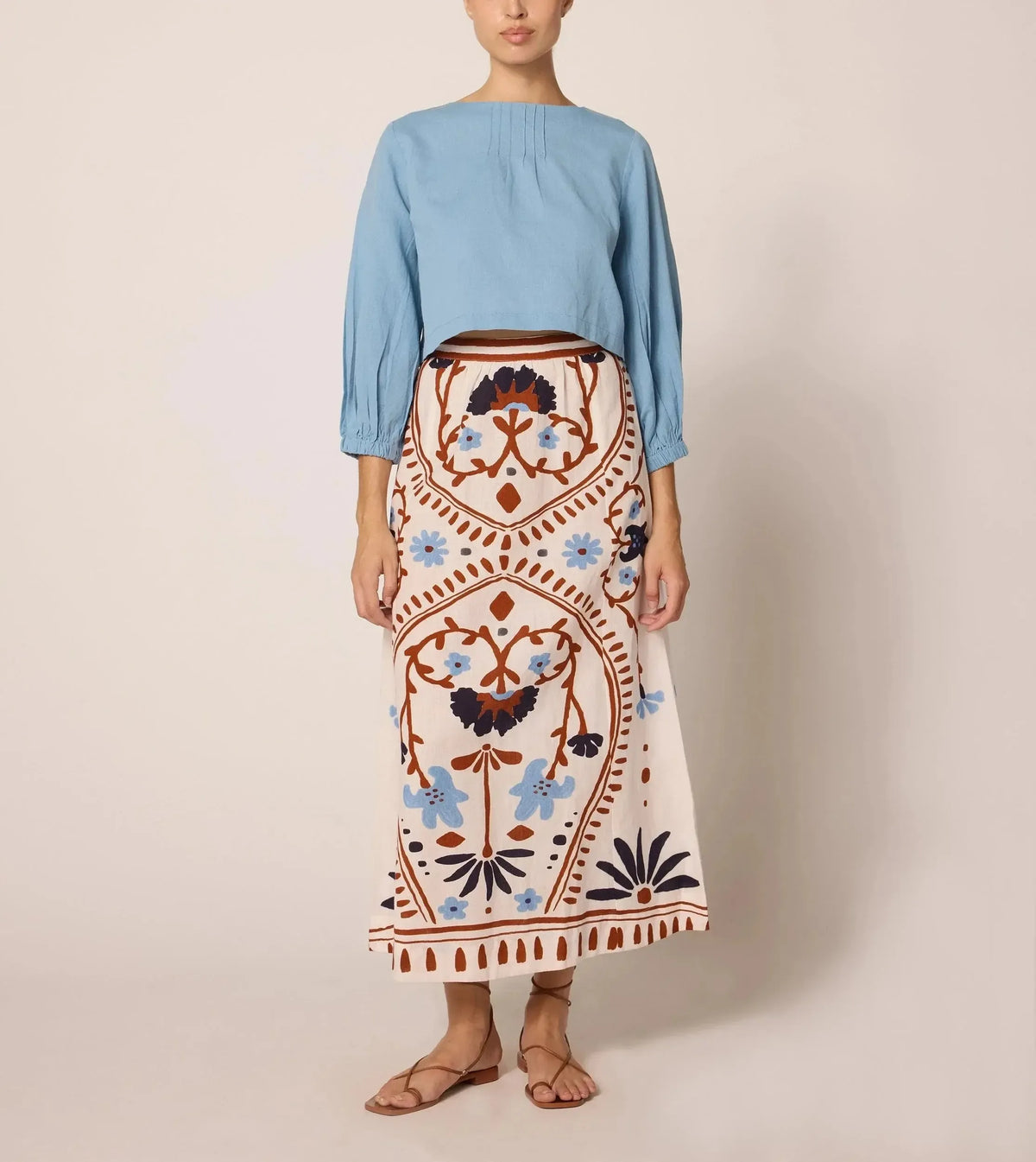 Cleobella Juliet Ankle Skirt- Liliana Print-Hand In Pocket