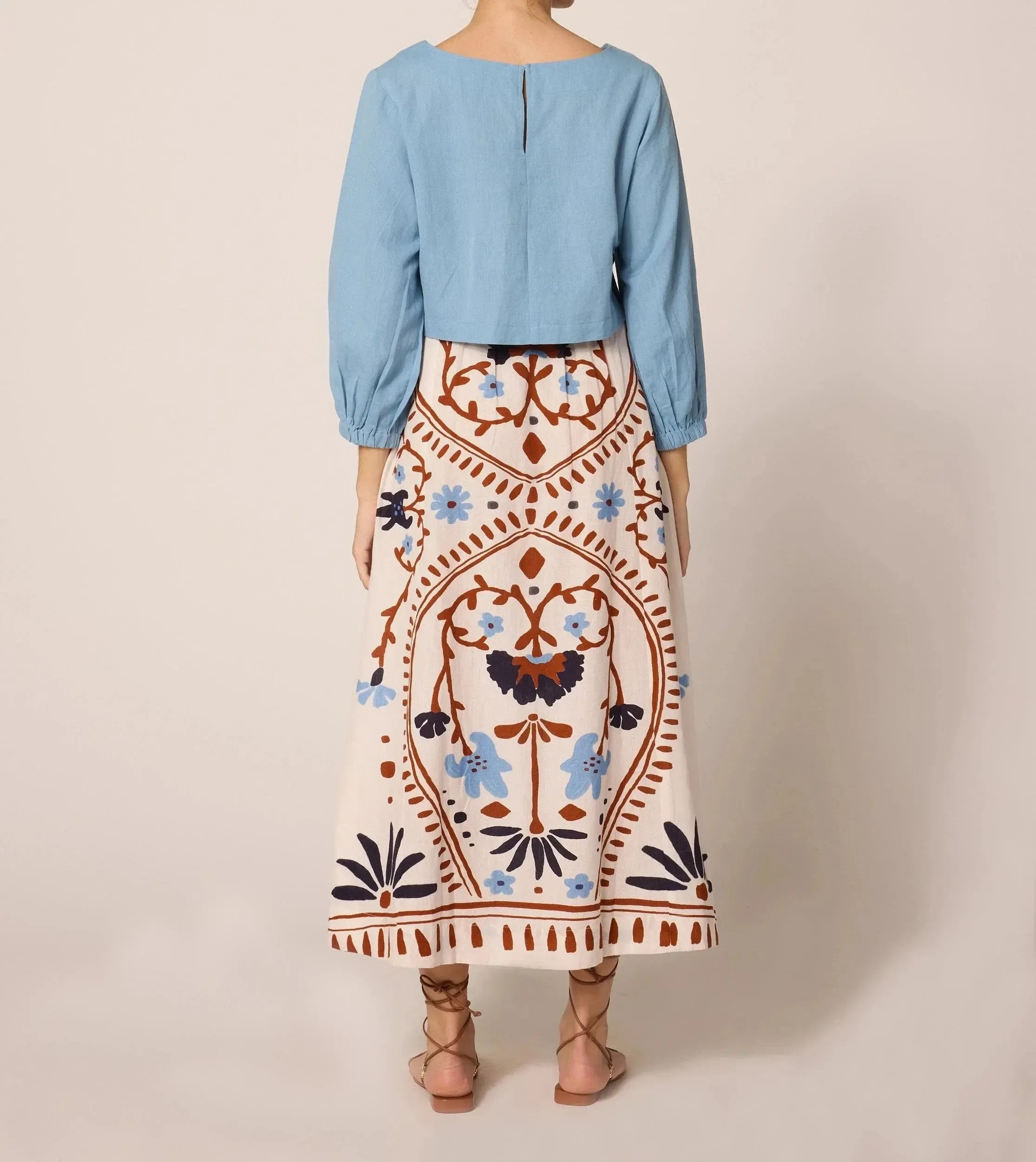 Cleobella Juliet Ankle Skirt- Liliana Print-Hand In Pocket