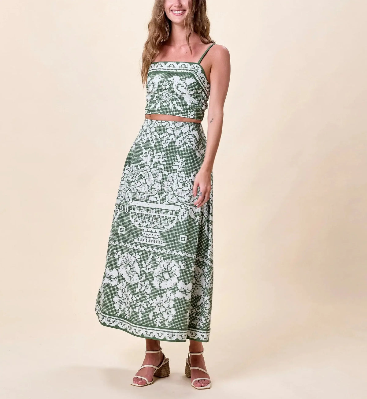 Cleobella Juniper Top- Verdant Flight-Hand In Pocket