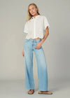 Joe's Jeans Eyelet Short Sleeve Top - White-Hand In Pocket