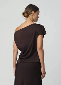 Joe's Jeans The Isla Draped Blouse - Espresso-Hand In Pocket