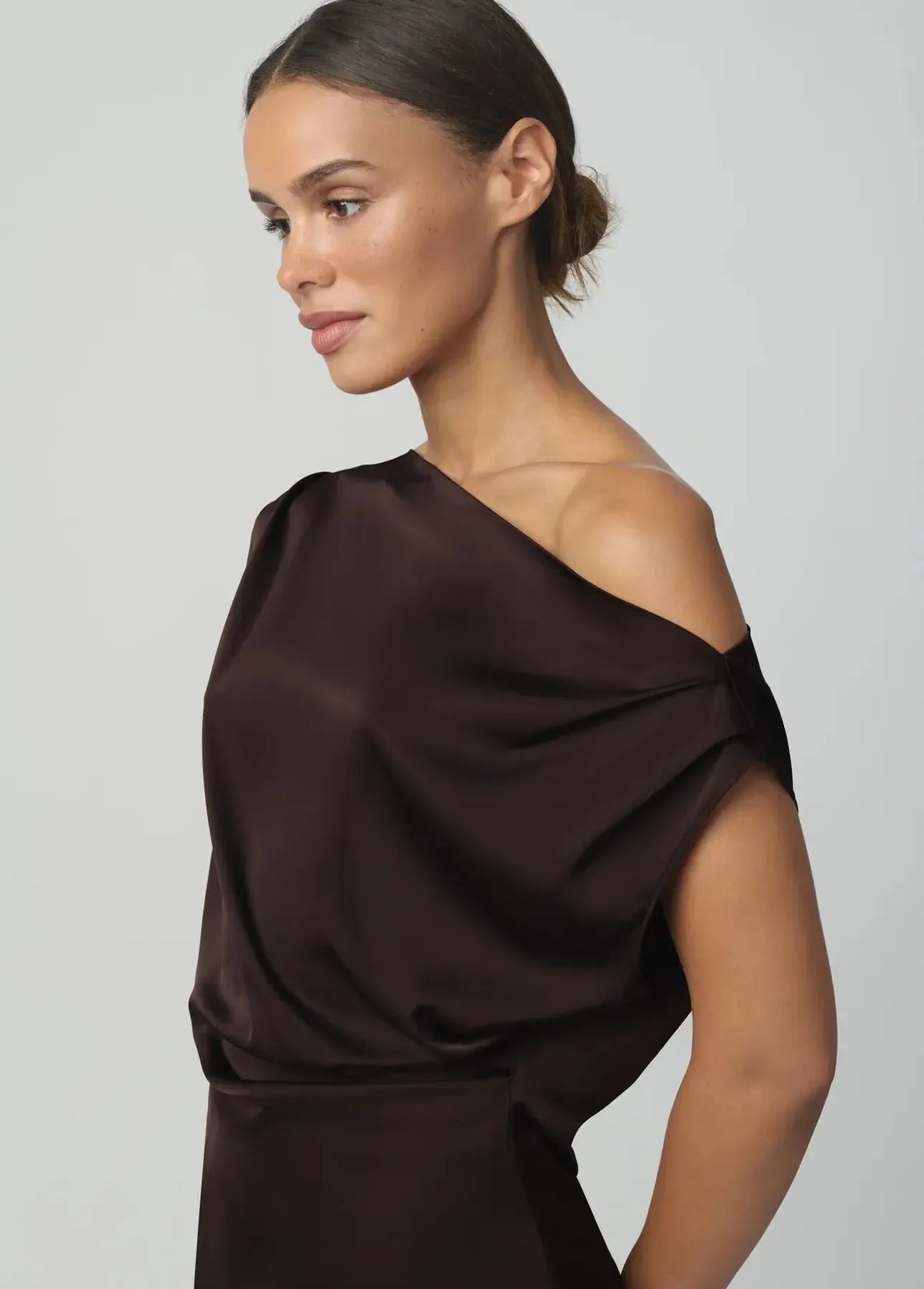 Joe's Jeans The Isla Draped Blouse - Espresso-Hand In Pocket