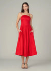 Joe's Jeans Mara Maxi Dress- Cherry Red-Hand In Pocket