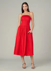 Joe's Jeans Mara Maxi Dress- Cherry Red-Hand In Pocket