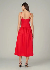 Joe's Jeans Mara Maxi Dress- Cherry Red-Hand In Pocket