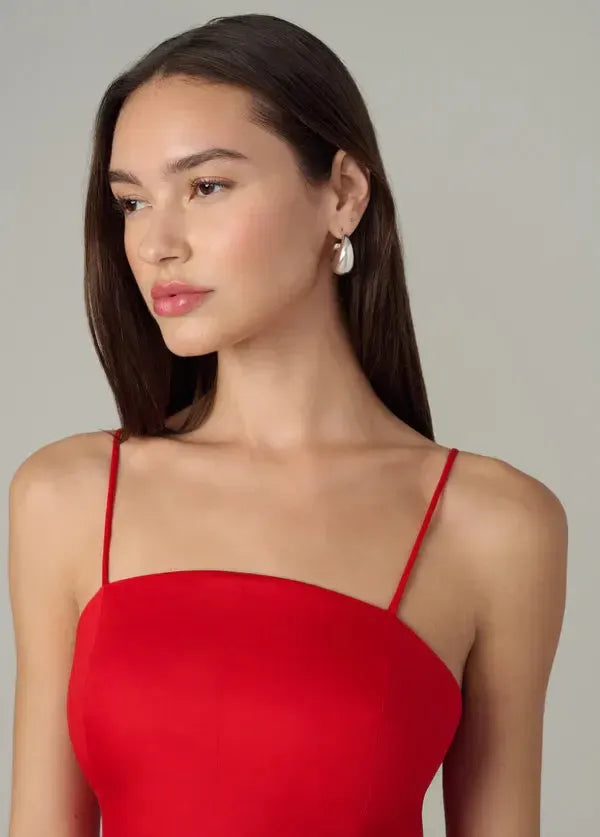 Joe's Jeans Mara Maxi Dress- Cherry Red-Hand In Pocket