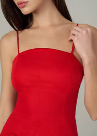 Joe's Jeans Mara Maxi Dress- Cherry Red-Hand In Pocket