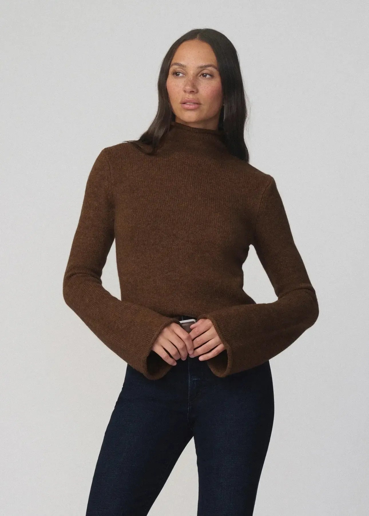 Joe's Jeans The Jane Roll Neck Sweater - Cinnamon-Hand In Pocket