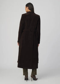 Joe's Jeans The Vegan Suede Long Coat - Dark Chocolate-Hand In Pocket