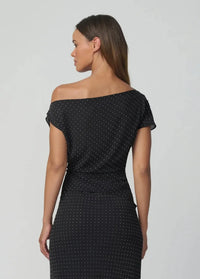 Joe's Jeans The Isla Draped Blouse - Black-Hand In Pocket