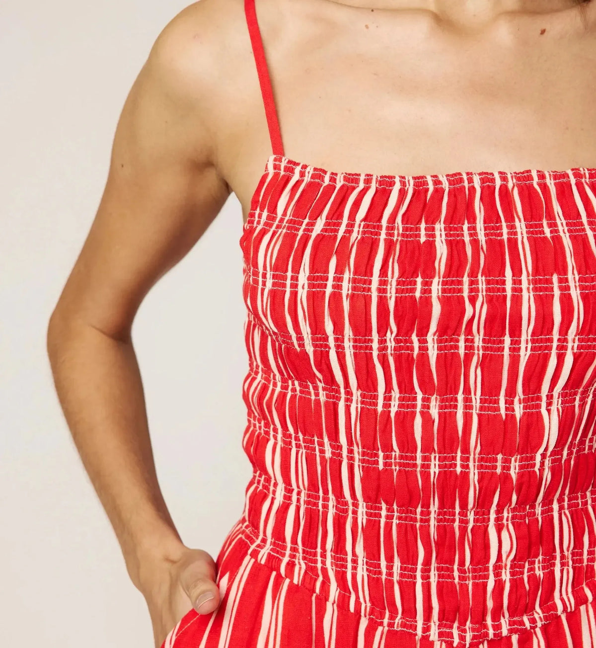 Cleobella Lacy Ankle Dress-Poppy-Hand In Pocket