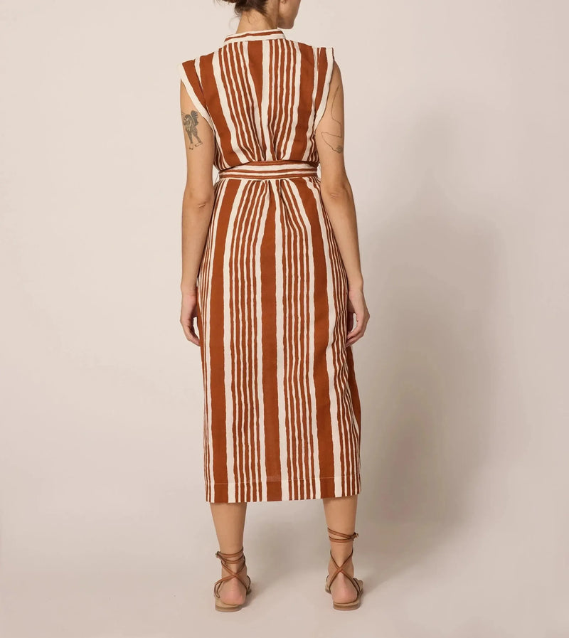 Cleobella Lani Ankle Dress-Vecchio Stripe-Hand In Pocket