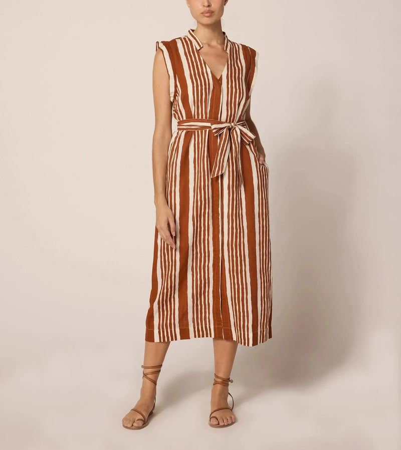 Cleobella Lani Ankle Dress-Vecchio Stripe-Hand In Pocket