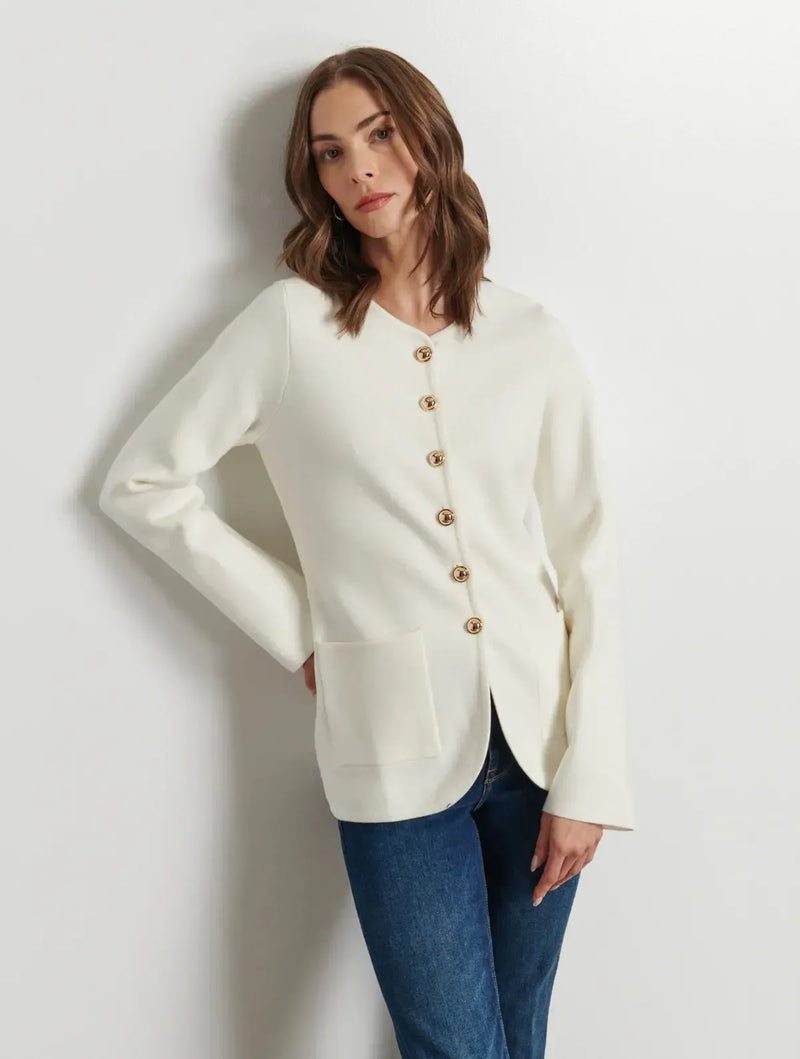 Line Rhett Button Front Cardigan - Blanc-Hand In Pocket
