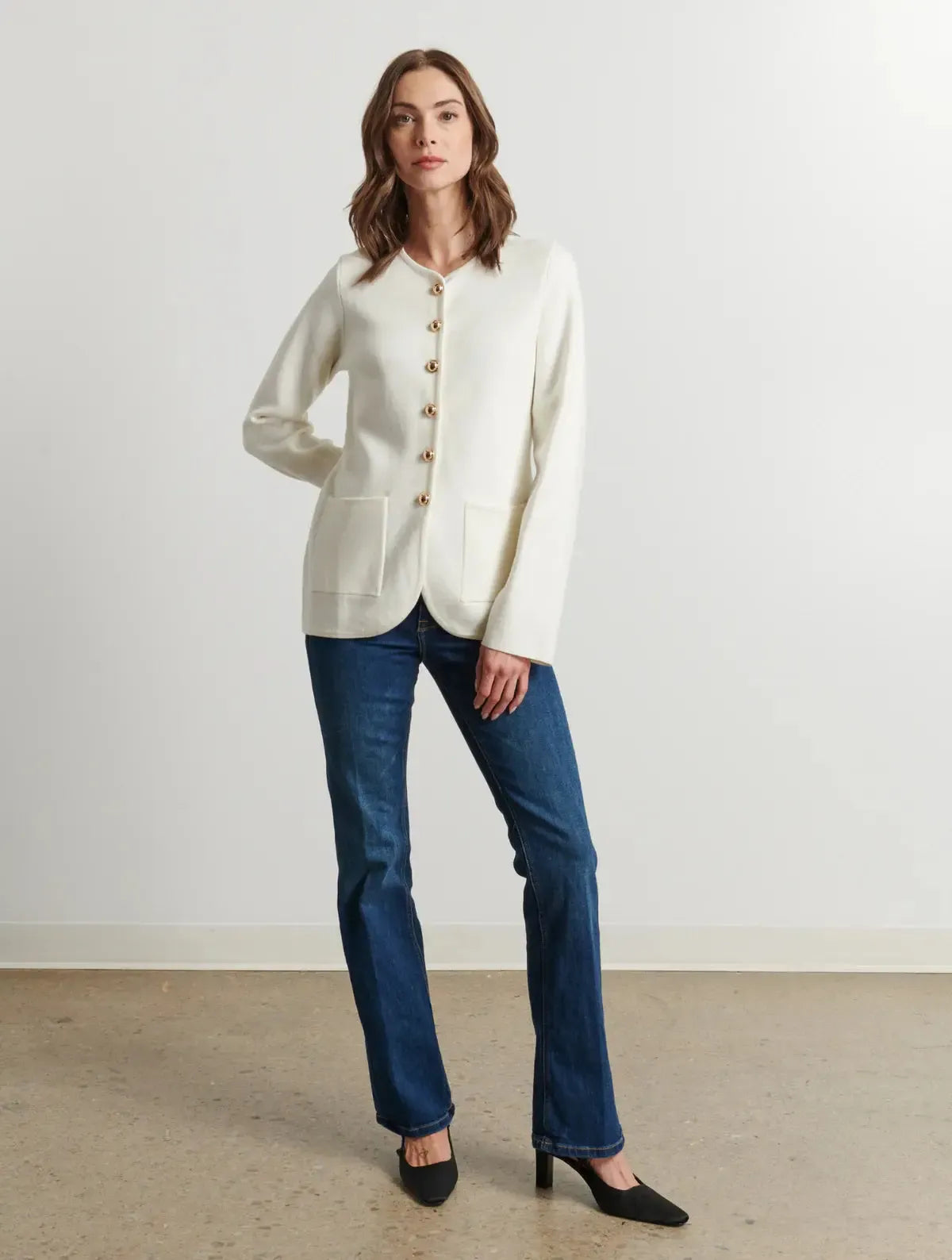 Line Rhett Button Front Cardigan - Blanc-Hand In Pocket