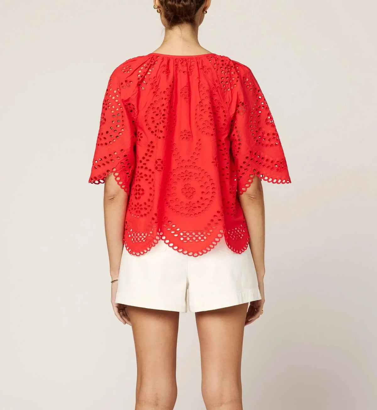 Cleobella Lulu Blouse- Poppy Red-Hand In Pocket