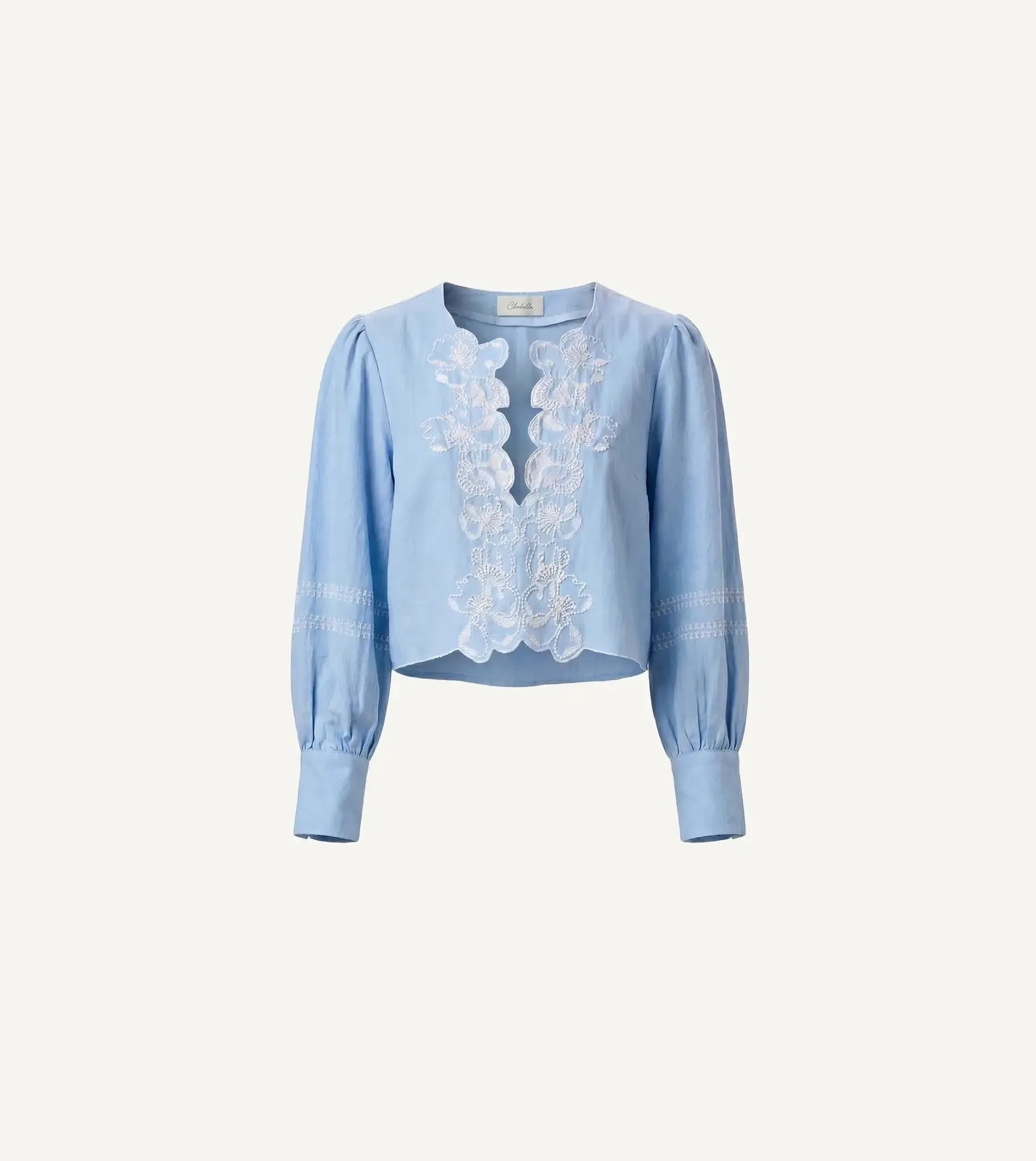 Cleobella Manon Blouse- Glacier Lake-Hand In Pocket