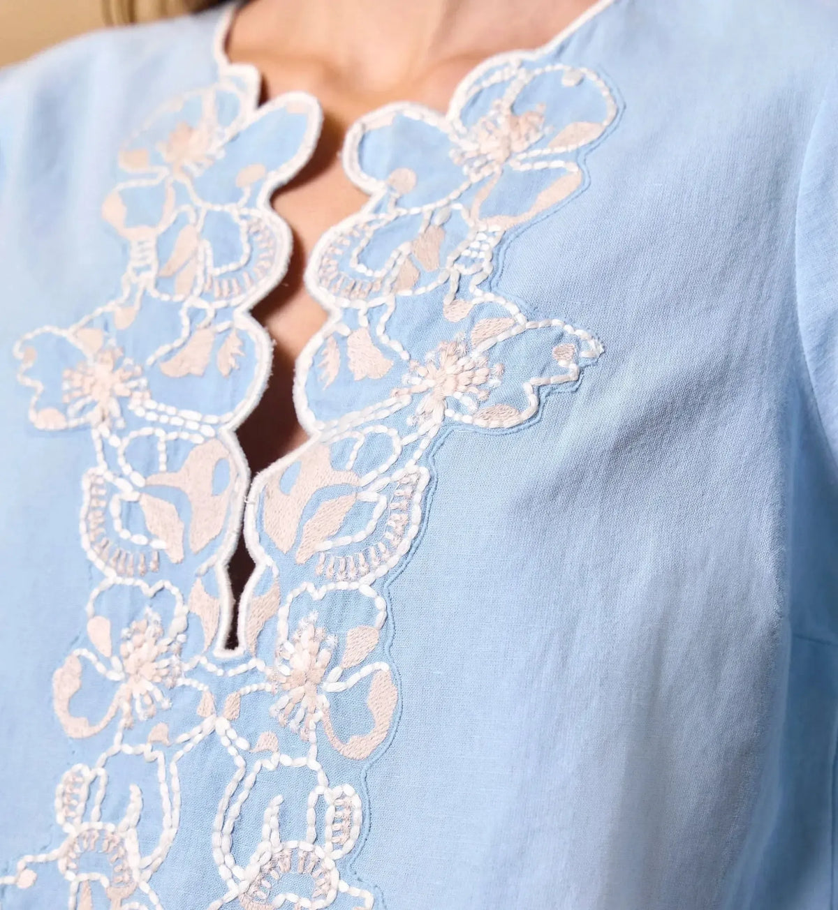 Cleobella Manon Blouse- Glacier Lake-Hand In Pocket