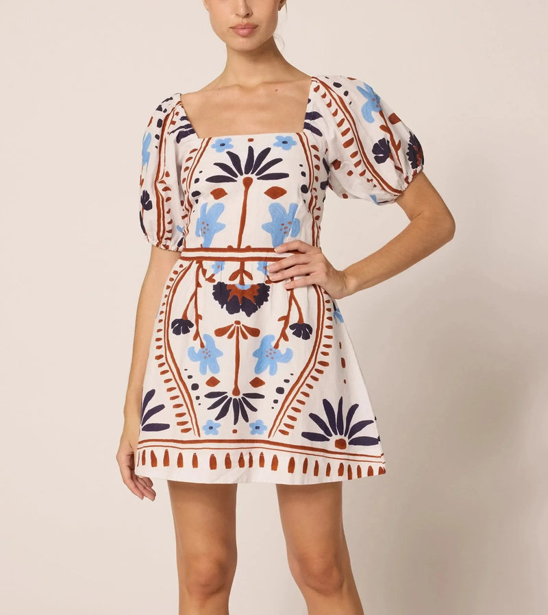 Cleobella Mariana Mini Dress- Liliana Print-Hand In Pocket