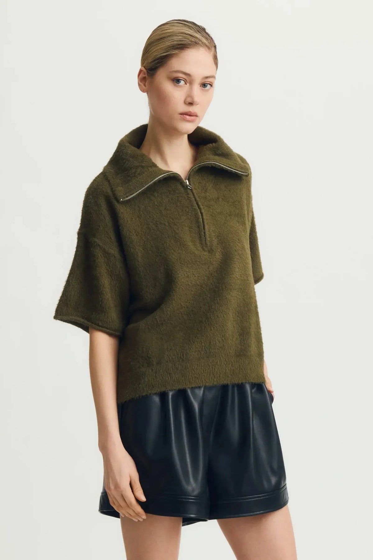 Melissa Nepton Esme Sweater- Forest-Hand In Pocket