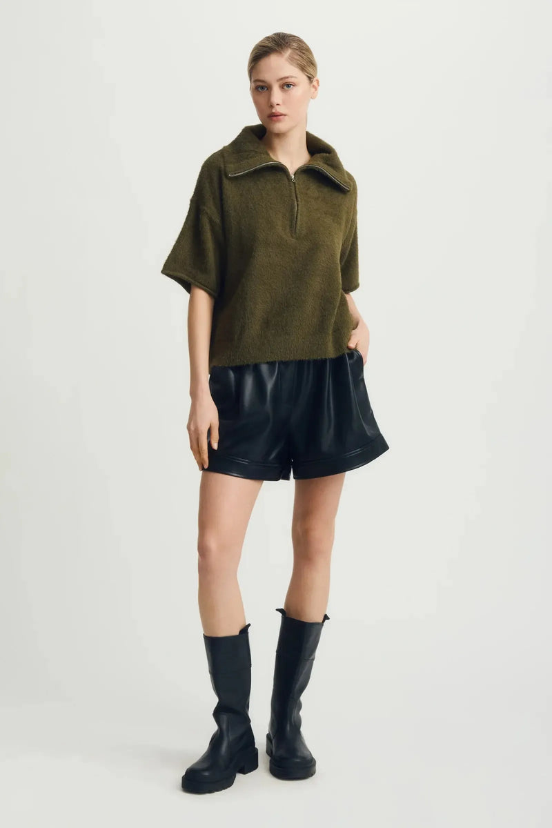 Melissa Nepton Esme Sweater- Forest-Hand In Pocket