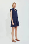 Melissa Nepton Malaga Embroidered Dress- Navy