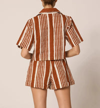 Cleobella Mizuki Blouse- Vecchio Stripe-Hand In Pocket