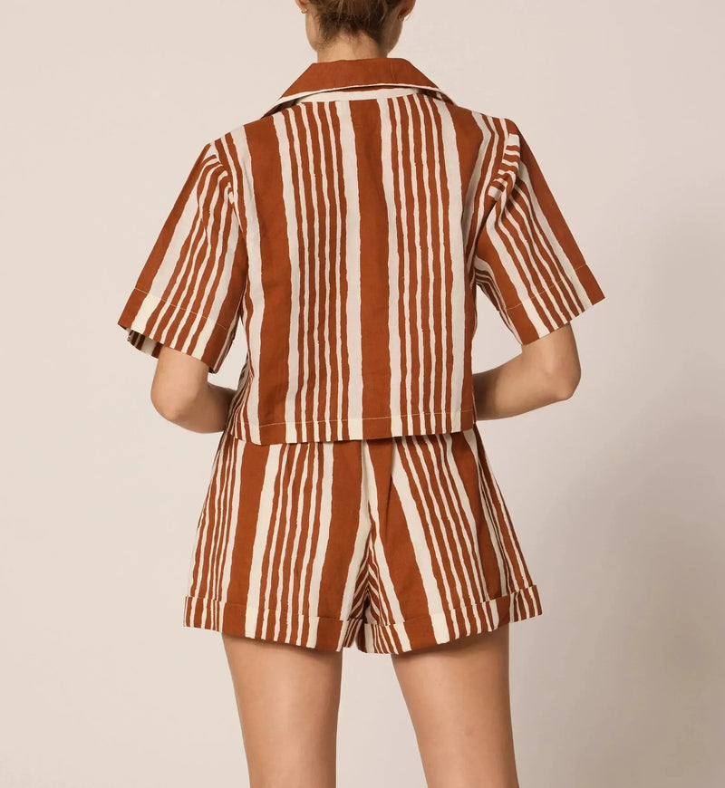 Cleobella Mizuki Blouse- Vecchio Stripe-Hand In Pocket