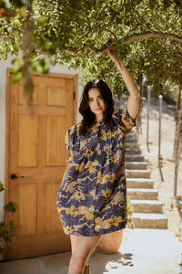 Cleobella Nadia Mini Dress- Blue Castello