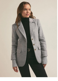 Favorite Daughter The City Blazer- Frost Gray ***FINAL SALE***-Hand In Pocket
