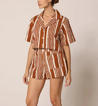 Cleobella Niko Shorts - Vecchio Stripe-Hand In Pocket
