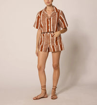 Cleobella Niko Shorts - Vecchio Stripe-Hand In Pocket