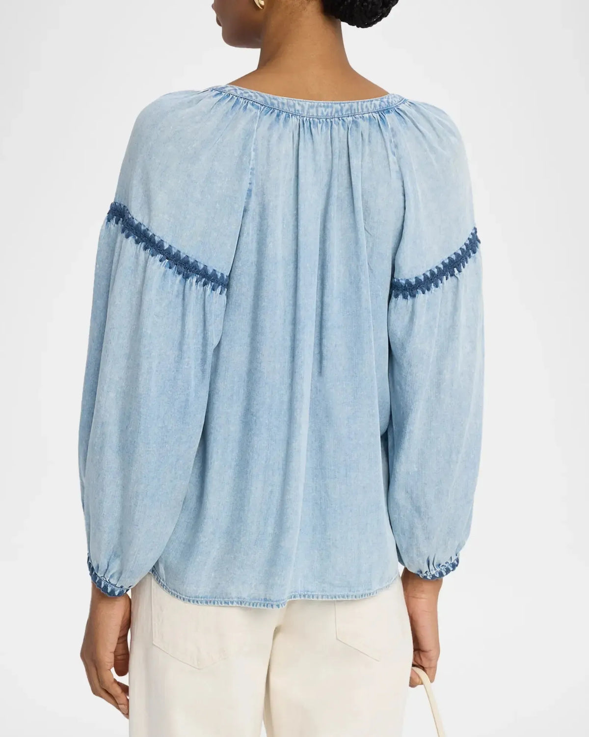 Rails Toshi Blouse- Med Cloud Wash-Hand In Pocket