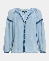 Rails Toshi Blouse- Med Cloud Wash-Hand In Pocket
